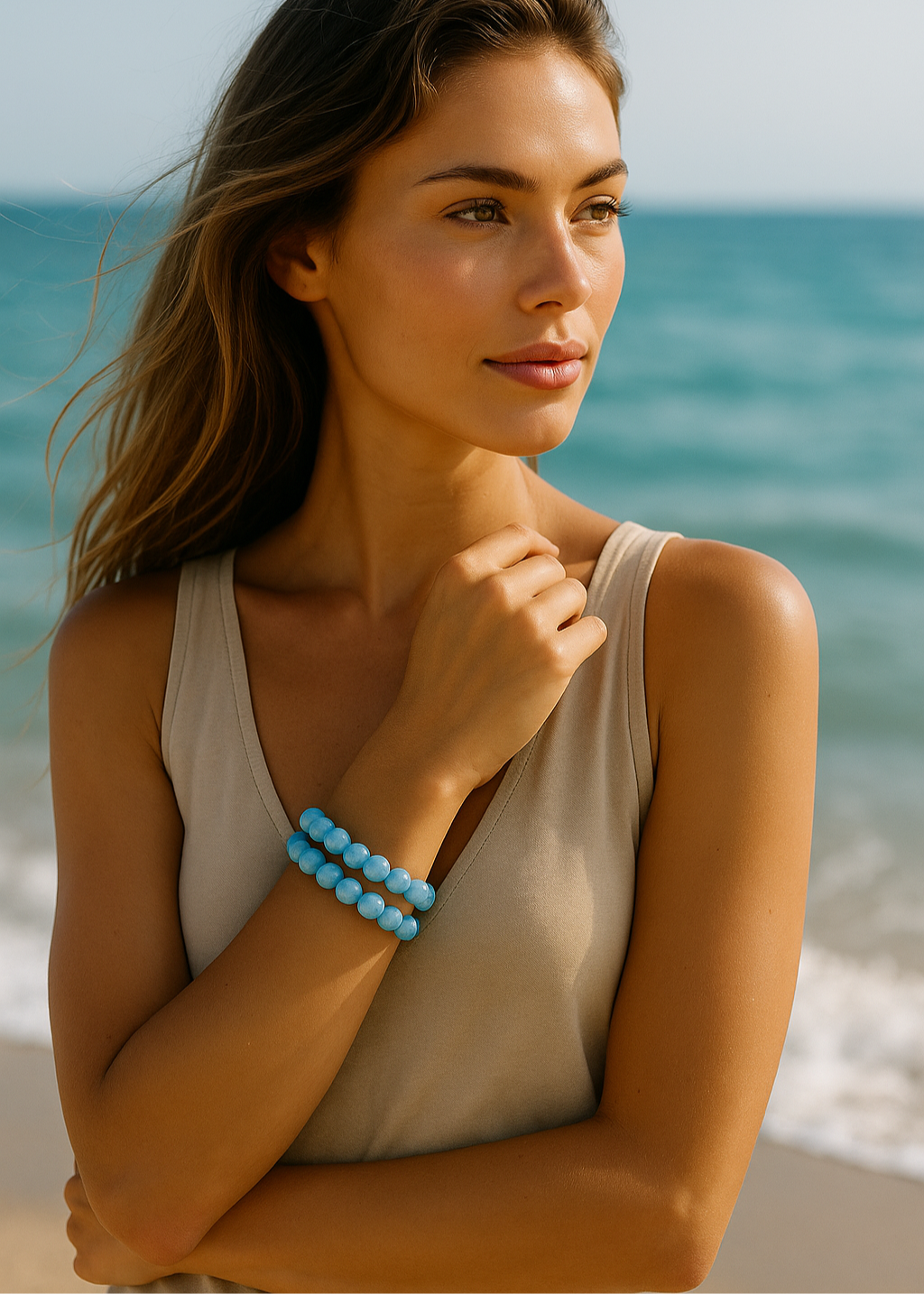 Calma Azul- Pulsera de aquamarina