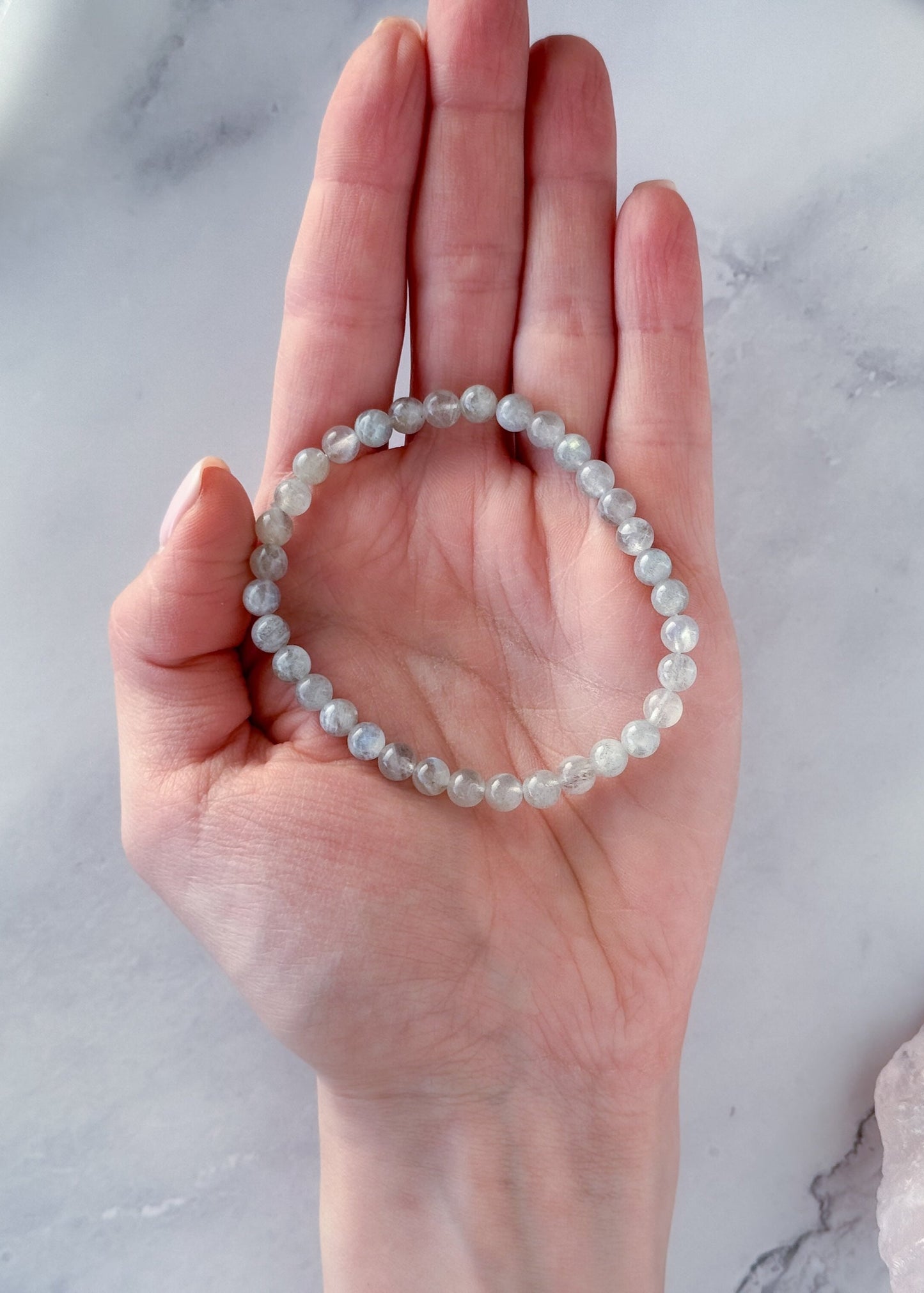 Pulsera de Labradorita y Piedra Lunar Natural