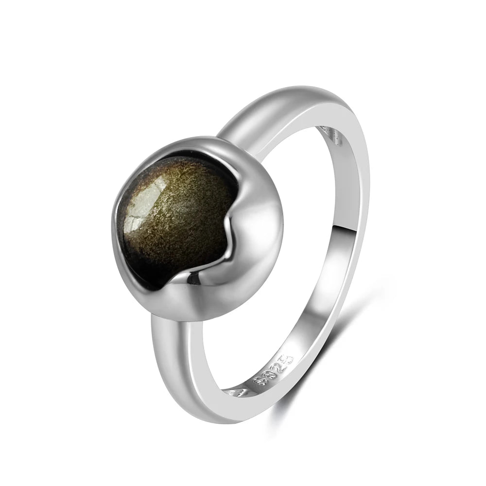 Anillo Obsidiana Negra & Plata 925