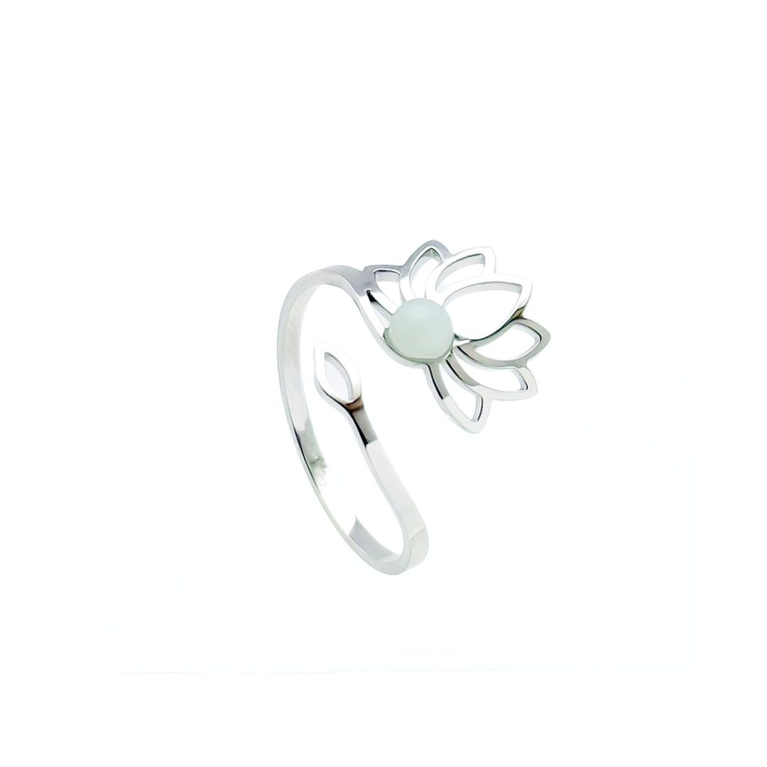 Anillo Flor de Loto con Amazonita 🪷