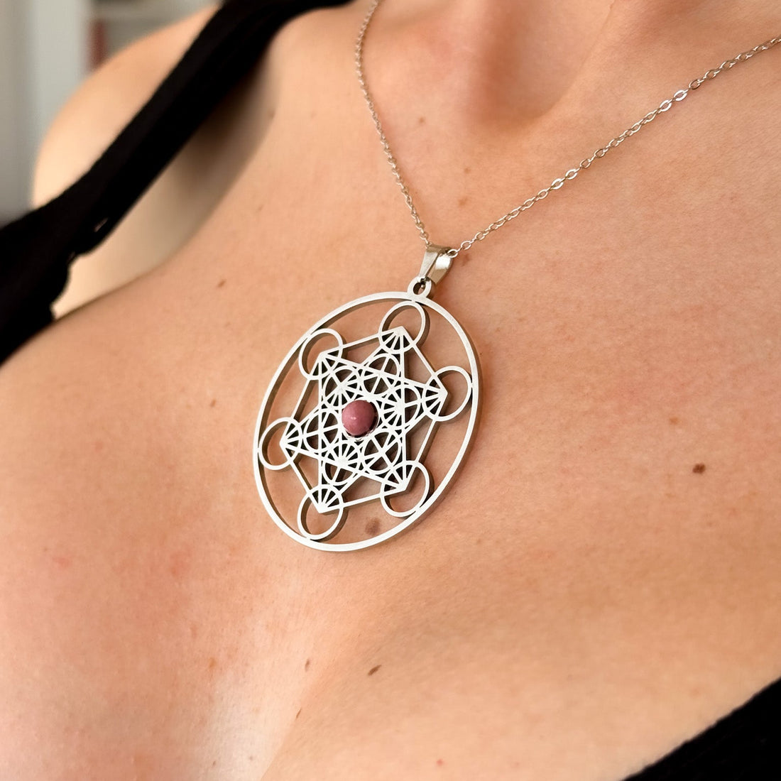 Amuleto Metatrón con Rodonita 🔮