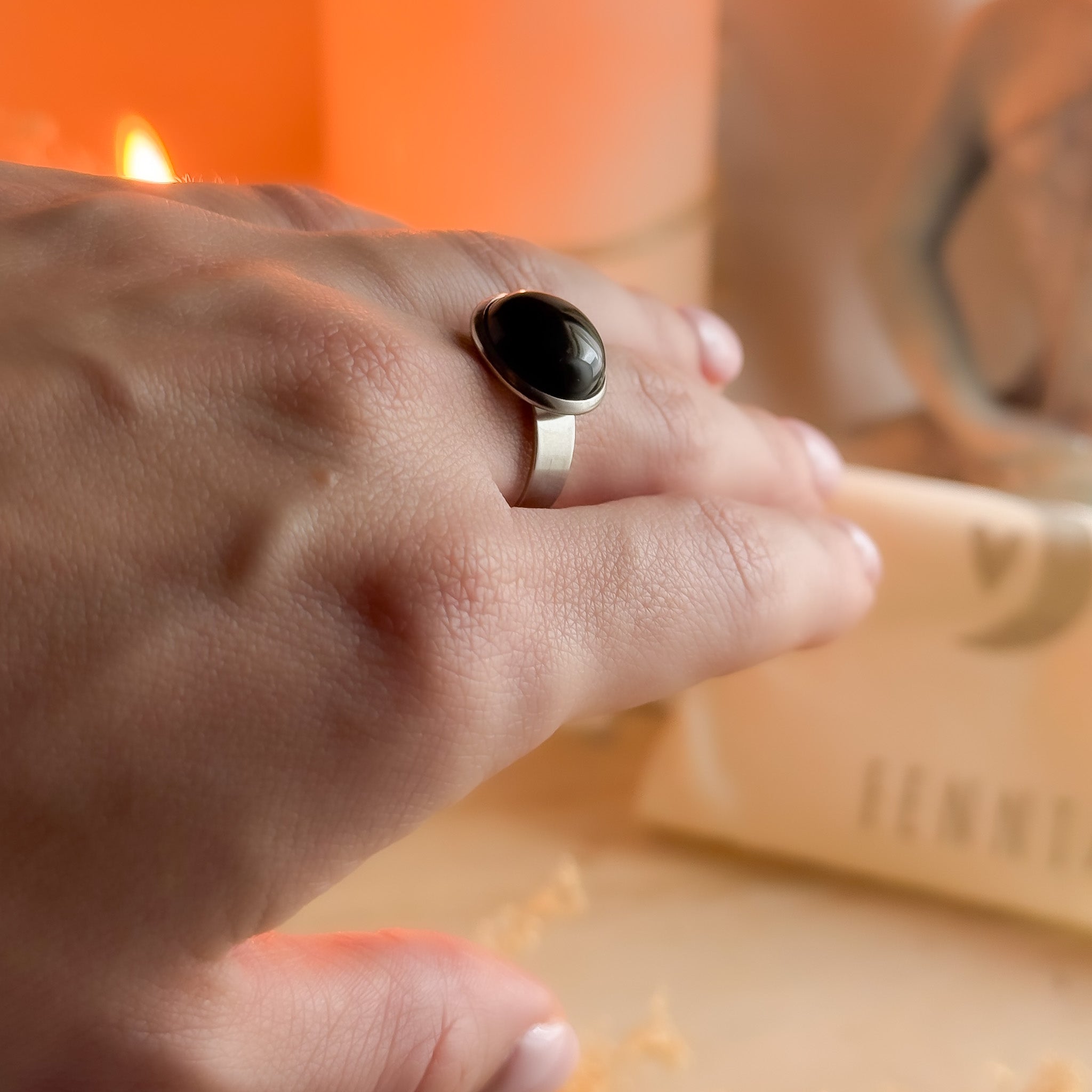 Anillo Obsidiana Negra ★
