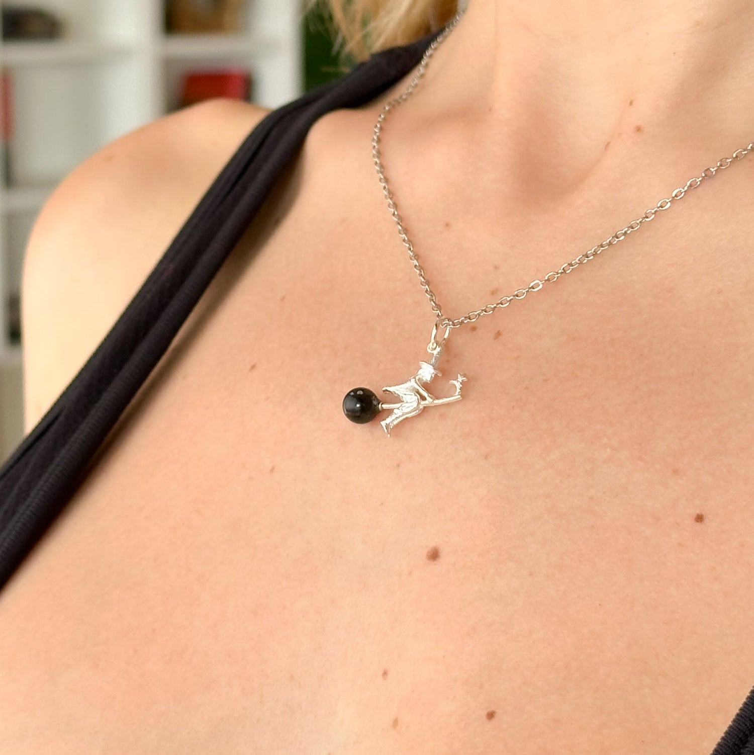 Colgante Brujita con Obsidiana - Plata 925