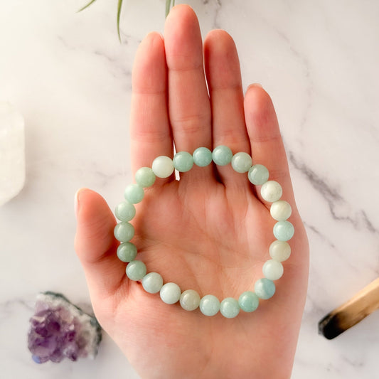 💧 Pulsera de Amazonita AA de Brasil: Calma y Confianza 🌿💎