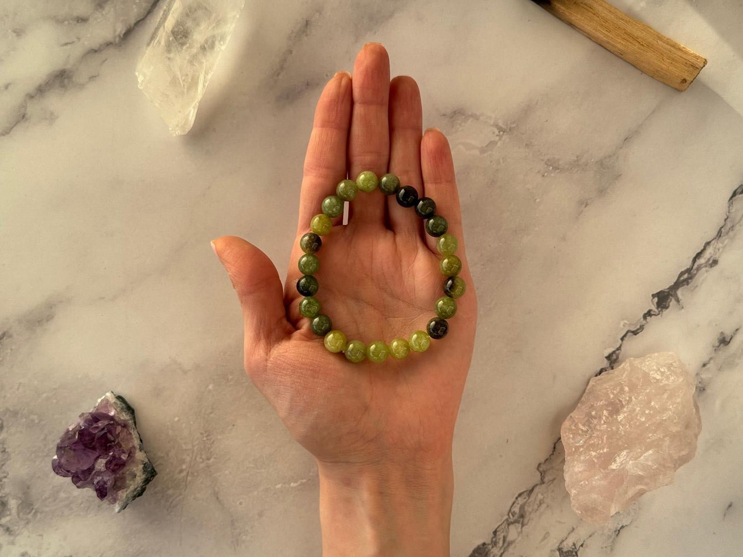 🍀 Pulsera de Jade Canadiense 💚 Abundancia & Serenidad 🌿