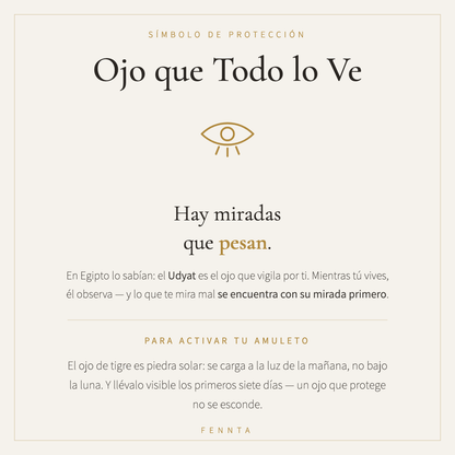 Ojo que Todo lo Ve: hay miradas que pesan — significado del Udyat egipcio y ritual de activación del amuleto con ojo de tigre