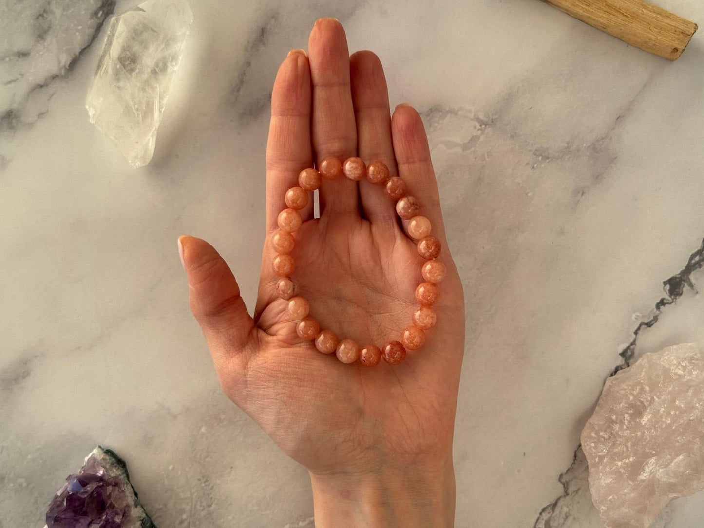 ☀️ Pulsera de Piedra Sol ✨ Energía & Alegría 🧡